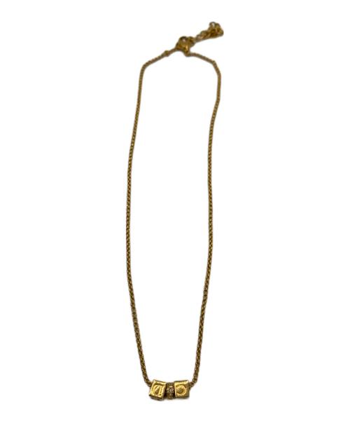 Christian Dior（クリスチャン ディオール）Christian Dior (クリスチャン ディオール) キューブロゴネックレス ゴールドの古着・服飾アイテム