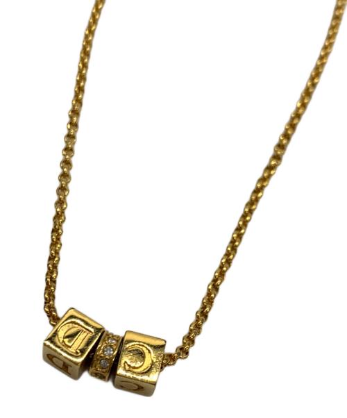 Christian Dior（クリスチャン ディオール）Christian Dior (クリスチャン ディオール) キューブロゴネックレス ゴールドの古着・服飾アイテム