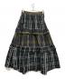 Freada（フリーダ）の古着「チェック フリル フレア ティアードスカート」｜ブラック×ネイビー