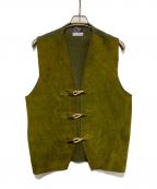 PENDLETONペンドルトン）の古着「ウールスウェード切替ベスト」｜オリーブ