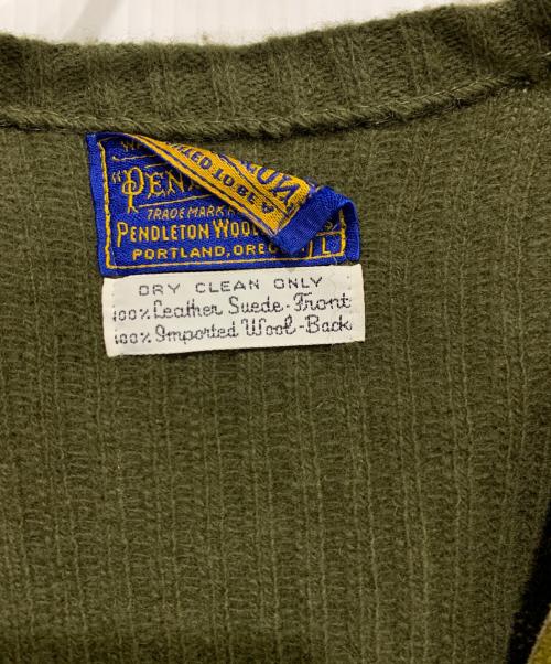 PENDLETON（ペンドルトン）PENDLETON (ペンドルトン) ウールスウェード切替ベスト オリーブ サイズ:Lの古着・服飾アイテム