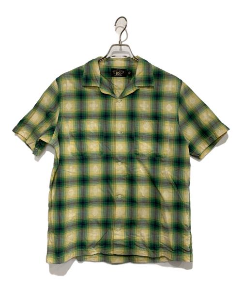 RRL（ダブルアールエル）RRL (ダブルアールエル) 半袖オンブレチェックシャツ グリーン×イエロー サイズ:Mの古着・服飾アイテム
