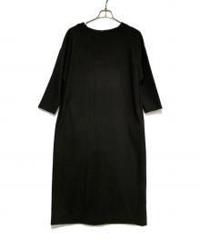 SOEJU（ソージュ）の古着「ウールライク9分袖ワンピース」｜ブラック