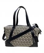 Salvatore Ferragamoサルヴァトーレ フェラガモ）の古着「ガンチーニ柄ボストンバッグ」｜ブラック×ベージュ