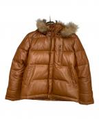 Harufハルフ）の古着「ラムレザーダウンジャケット」｜ブラウン