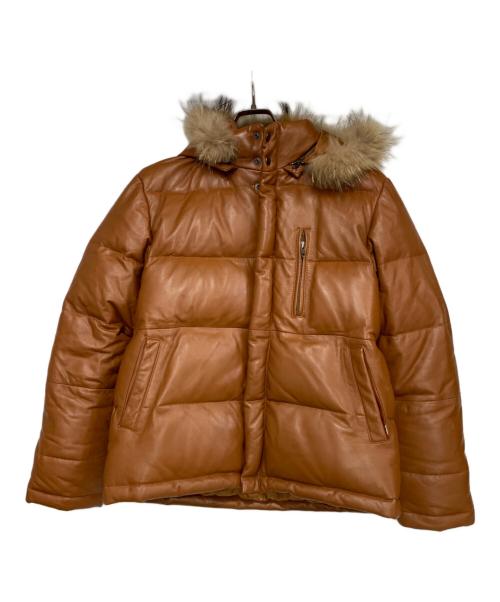 Haruf（ハルフ）Haruf (ハルフ) ラムレザーダウンジャケット ブラウン サイズ:Mの古着・服飾アイテム