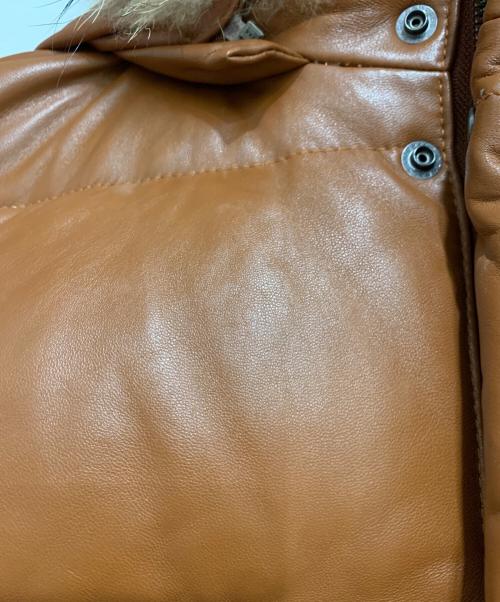 Haruf（ハルフ）Haruf (ハルフ) ラムレザーダウンジャケット ブラウン サイズ:Mの古着・服飾アイテム