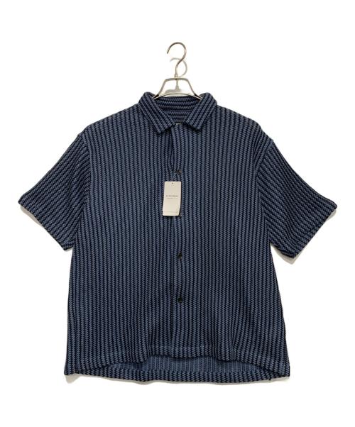 JOURNAL STANDARD relume（ジャーナルスタンダード レリューム）JOURNAL STANDARD relume (ジャーナルスタンダード レリューム) オープンカラーシャツ ブルー×ブラック サイズ:Lの古着・服飾アイテム