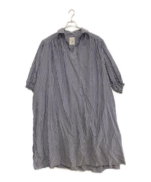 CLOTH&CROSS（クロスアンドクロス）CLOTH&CROSS (クロスアンドクロス) 長袖ワンピース ネイビー サイズ:2の古着・服飾アイテム