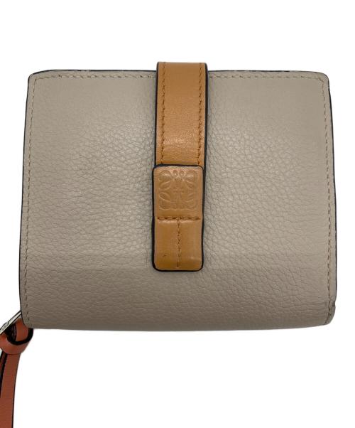 LOEWE（ロエベ）LOEWE (ロエベ) コンパクトジップウォレット ベージュ×ブラウンの古着・服飾アイテム