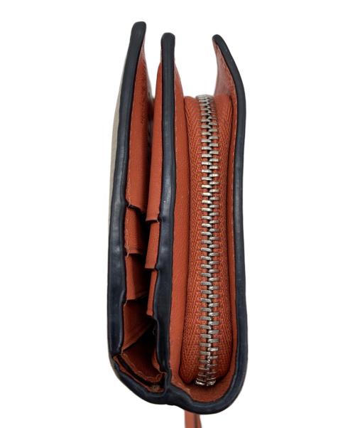 LOEWE（ロエベ）LOEWE (ロエベ) コンパクトジップウォレット ベージュ×ブラウンの古着・服飾アイテム