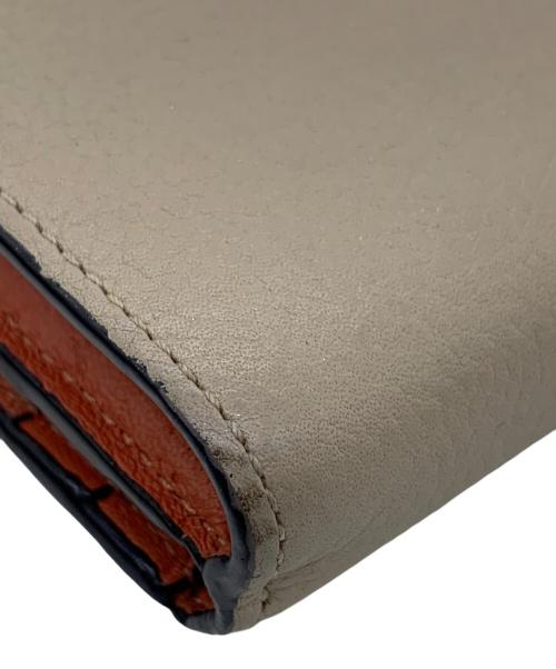 LOEWE（ロエベ）LOEWE (ロエベ) コンパクトジップウォレット ベージュ×ブラウンの古着・服飾アイテム