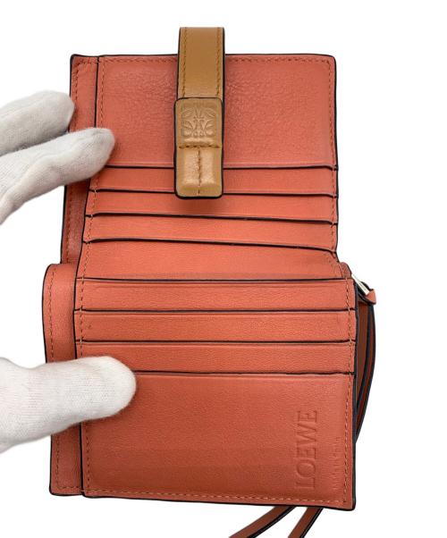 LOEWE（ロエベ）LOEWE (ロエベ) コンパクトジップウォレット ベージュ×ブラウンの古着・服飾アイテム