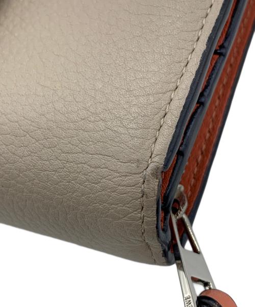 LOEWE（ロエベ）LOEWE (ロエベ) コンパクトジップウォレット ベージュ×ブラウンの古着・服飾アイテム