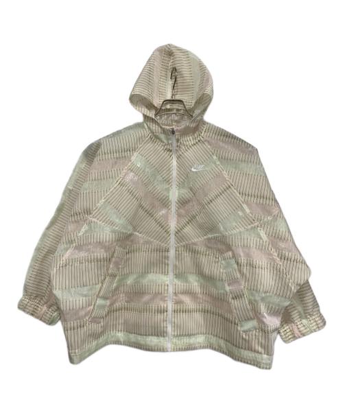 NIKE（ナイキ）NIKE (ナイキ) デザインジップフーディ ホワイト×グリーン サイズ:Mの古着・服飾アイテム