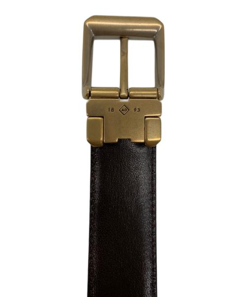 dunhill（ダンヒル）dunhill (ダンヒル) レザーベルト ブラック×ブラウンの古着・服飾アイテム