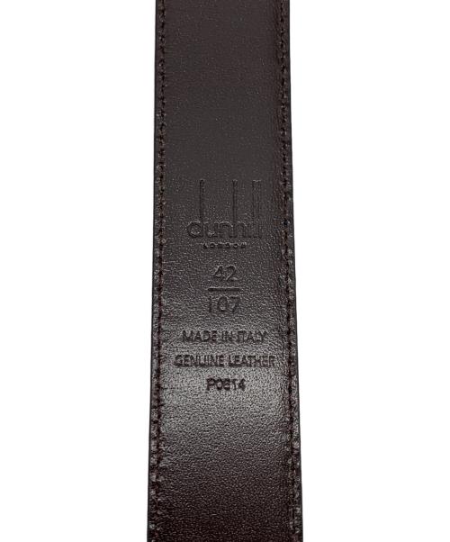 dunhill（ダンヒル）dunhill (ダンヒル) レザーベルト ブラック×ブラウンの古着・服飾アイテム