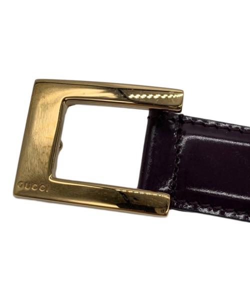 GUCCI（グッチ）GUCCI (グッチ) レザーベルト パープルの古着・服飾アイテム