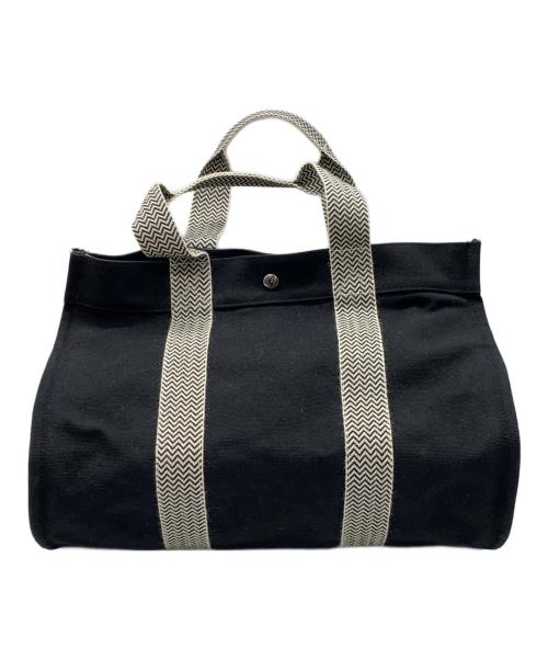 HERMES（エルメス）HERMES (エルメス) キャンバストートバッグ ブラックの古着・服飾アイテム