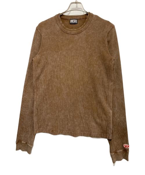 DIESEL（ディーゼル）DIESEL (ディーゼル) 長袖カットソー ブラウン サイズ:Lの古着・服飾アイテム