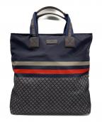 GUCCIグッチ）の古着「切替トートバッグ」｜ネイビー