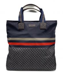 GUCCI（グッチ）の古着「切替トートバッグ」｜ネイビー