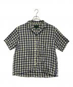 INDIA SHIRTINGS×JOURNAL STANDARD relumeインディア シャーティングス×ジャーナルスタンダード レリューム）の古着「半袖シャツ」｜ホワイト×ネイビー