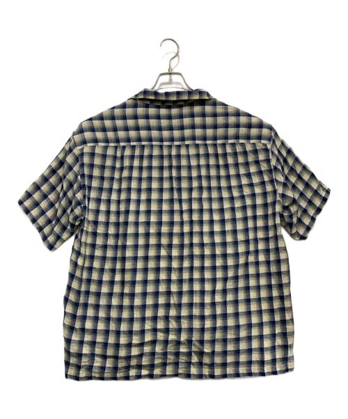 INDIA SHIRTINGS（インディア シャーティングス）INDIA SHIRTINGS (インディア シャーティングス) JOURNAL STANDARD relume (ジャーナルスタンダード レリューム) 半袖シャツ ホワイト×ネイビー サイズ:Lの古着・服飾アイテム