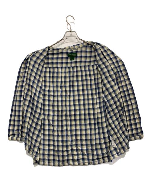 INDIA SHIRTINGS（インディア シャーティングス）INDIA SHIRTINGS (インディア シャーティングス) JOURNAL STANDARD relume (ジャーナルスタンダード レリューム) 半袖シャツ ホワイト×ネイビー サイズ:Lの古着・服飾アイテム