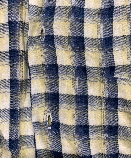 INDIA SHIRTINGS（インディア シャーティングス）INDIA SHIRTINGS (インディア シャーティングス) JOURNAL STANDARD relume (ジャーナルスタンダード レリューム) 半袖シャツ ホワイト×ネイビー サイズ:Lの古着・服飾アイテム