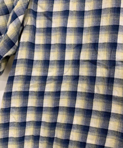 INDIA SHIRTINGS（インディア シャーティングス）INDIA SHIRTINGS (インディア シャーティングス) JOURNAL STANDARD relume (ジャーナルスタンダード レリューム) 半袖シャツ ホワイト×ネイビー サイズ:Lの古着・服飾アイテム