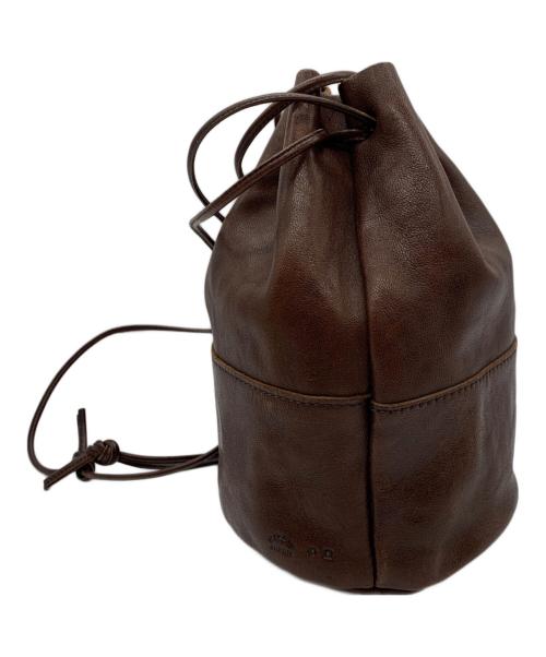 arts&crafts（アーツアンドクラフツ）ARTS&CRAFTS (アーツアンドクラフツ) 巾着ショルダーバッグ ブラウンの古着・服飾アイテム