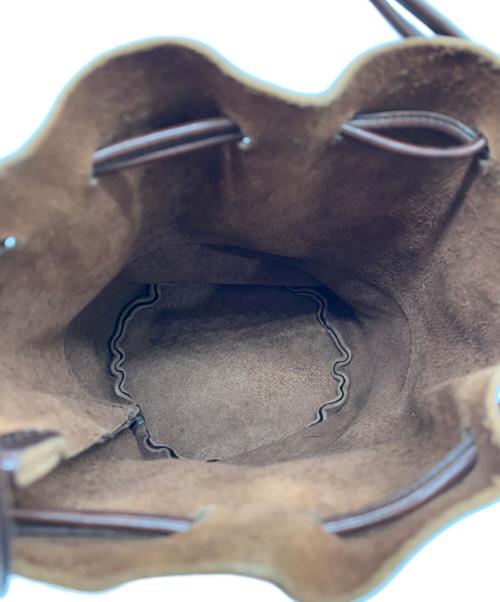 arts&crafts（アーツアンドクラフツ）ARTS&CRAFTS (アーツアンドクラフツ) 巾着ショルダーバッグ ブラウンの古着・服飾アイテム