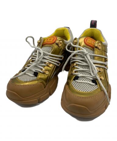 中古・古着通販】GUCCI (グッチ) スニーカー ゴールド サイズ:37