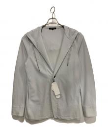 MICHEL KLEIN（ミッシェルクラン）の古着「サッカー柄フードジャケット」｜グレー