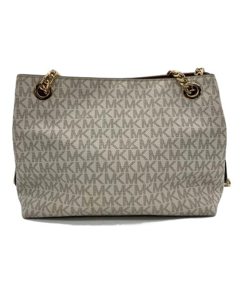 MICHAEL KORS（マイケル・コース）MICHAEL KORS (マイケル・コース) チェーンショルダーバッグ アイボリー×ブラウンの古着・服飾アイテム