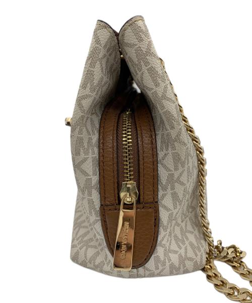 MICHAEL KORS（マイケル・コース）MICHAEL KORS (マイケル・コース) チェーンショルダーバッグ アイボリー×ブラウンの古着・服飾アイテム