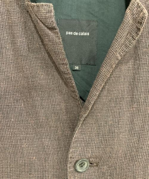 pas de calais（パドカレ）pas de calais (パドカレ) リネン混シャツ ブラウン サイズ:36の古着・服飾アイテム