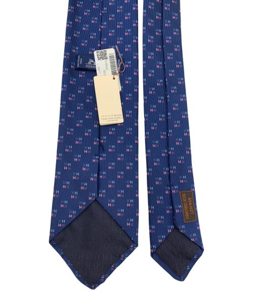 HERMES（エルメス）HERMES (エルメス) Hロゴシルクネクタイ ネイビー サイズ:- 未使用品の古着・服飾アイテム