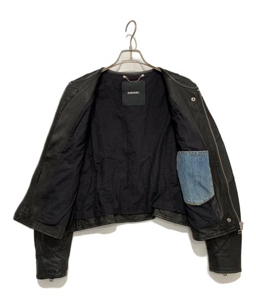 DIESEL（ディーゼル）DIESEL (ディーゼル) ラムレザージャケット ブラック サイズ:Mの古着・服飾アイテム