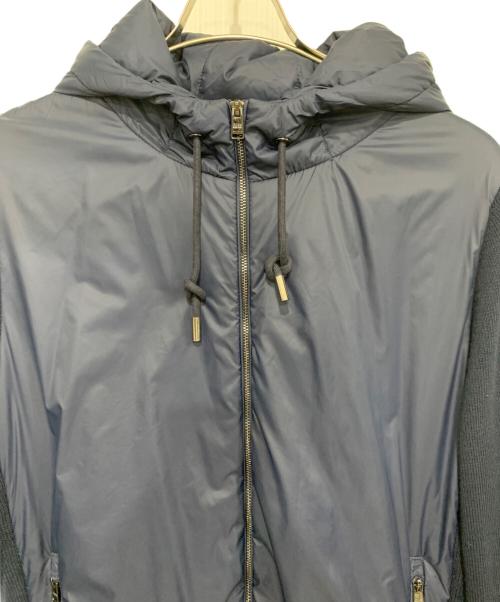 HUGO BOSS（ヒューゴ ボス）HUGO BOSS (ヒューゴ ボス) フード付きナイロン切替ジャケット ネイビー×ブルー サイズ:Mの古着・服飾アイテム