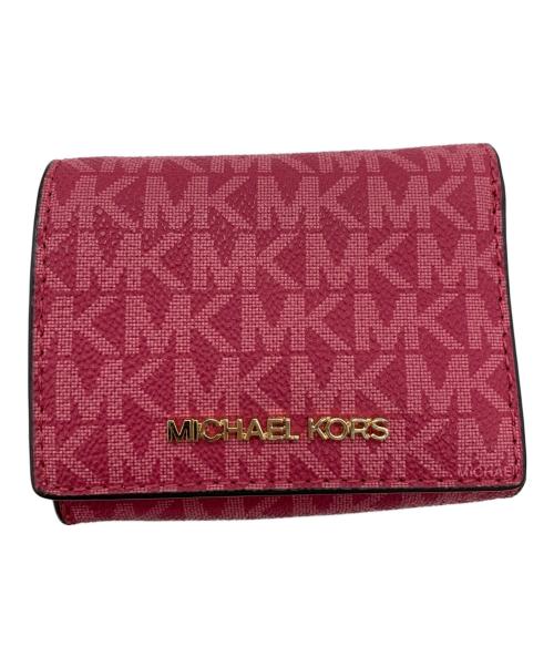 MICHAEL KORS（マイケル・コース）MICHAEL KORS (マイケル・コース) 3つ折り財布 ショッキングピンクの古着・服飾アイテム