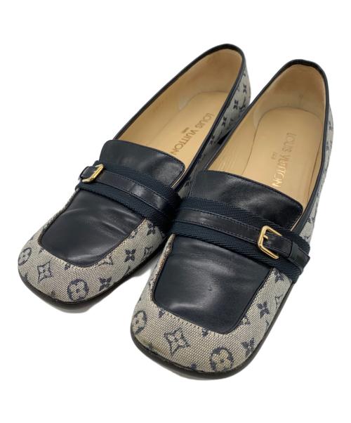 LOUIS VUITTON（ルイ ヴィトン）LOUIS VUITTON (ルイ ヴィトン) チャンキーヒール グレー サイズ:37　1/2の古着・服飾アイテム