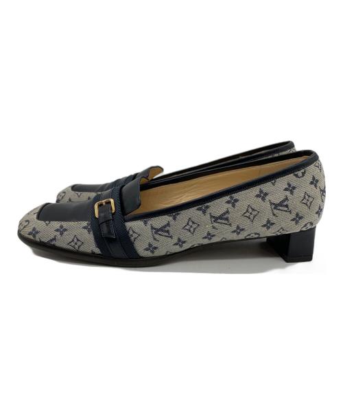 LOUIS VUITTON（ルイ ヴィトン）LOUIS VUITTON (ルイ ヴィトン) チャンキーヒール グレー サイズ:37　1/2の古着・服飾アイテム