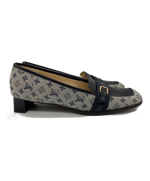 LOUIS VUITTON（ルイ ヴィトン）LOUIS VUITTON (ルイ ヴィトン) チャンキーヒール グレー サイズ:37　1/2の古着・服飾アイテム