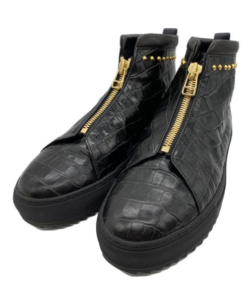 Alfredo BANNISTER（アルフレッドバニスター）Alfredo BANNISTER (アルフレッドバニスター) センタージップ スタッズ スニーカー ブラック サイズ:42の古着・服飾アイテム