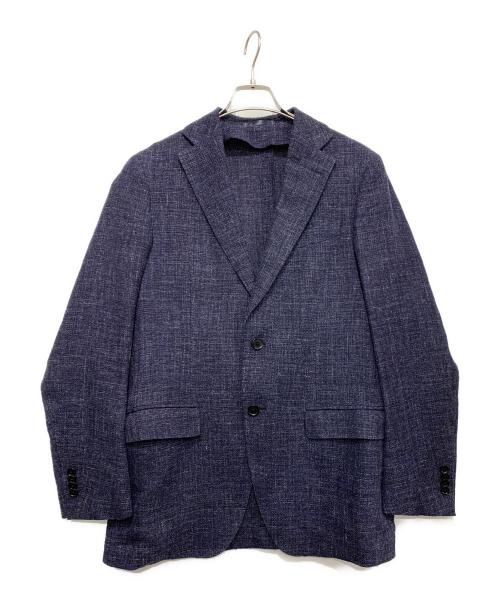 Pilgrim（ピルグリム）PILGRIM (ピルグリム) TOMORROW LAND (トゥモローランド) リネンウールコットン シングルブレステッド2Bジャケット ネイビー サイズ:46の古着・服飾アイテム