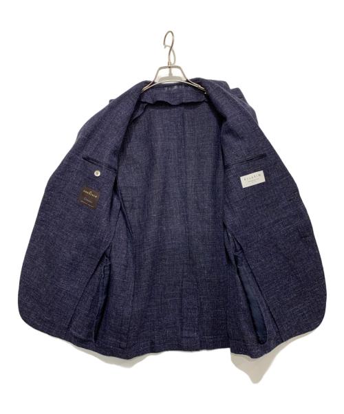 Pilgrim（ピルグリム）PILGRIM (ピルグリム) TOMORROW LAND (トゥモローランド) リネンウールコットン シングルブレステッド2Bジャケット ネイビー サイズ:46の古着・服飾アイテム
