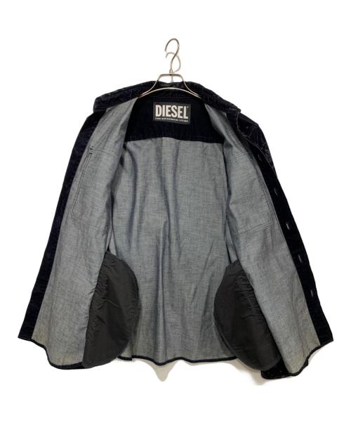 DIESEL（ディーゼル）DIESEL (ディーゼル) ベロアシャツ ネイビー サイズ:Lの古着・服飾アイテム