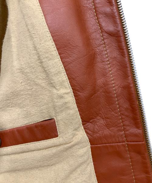 DIESEL（ディーゼル）DIESEL (ディーゼル) カウハイドレザージャケット ブラウン サイズ:Lの古着・服飾アイテム